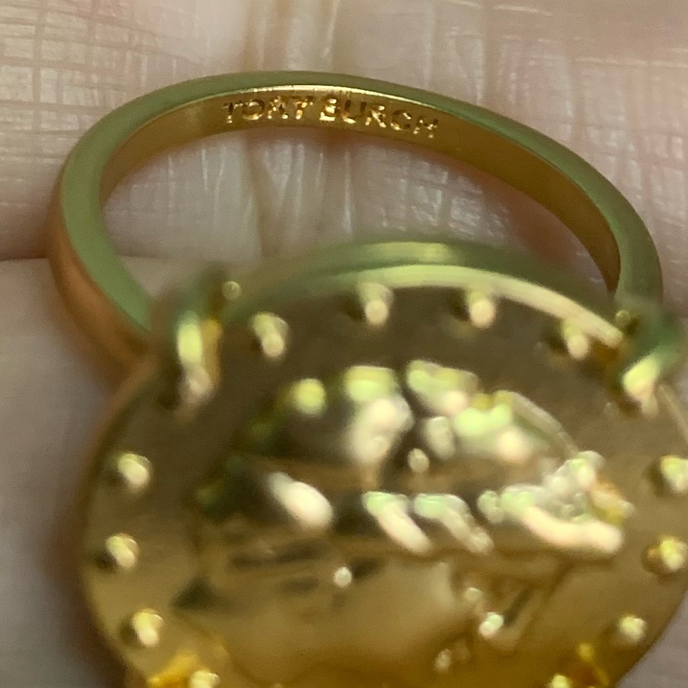 Tory Burch Gold Coin Medallion Ring | Statement Chic | Size 7 - Picture 3 of 12